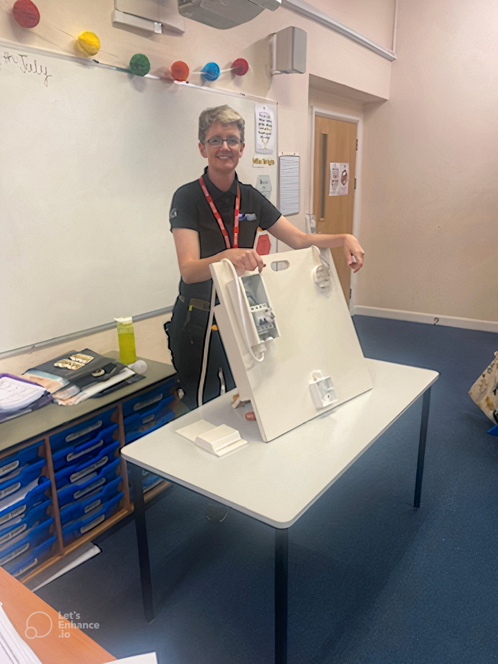 A Goodridge electrical ambassador talking to young people about careers in the trade